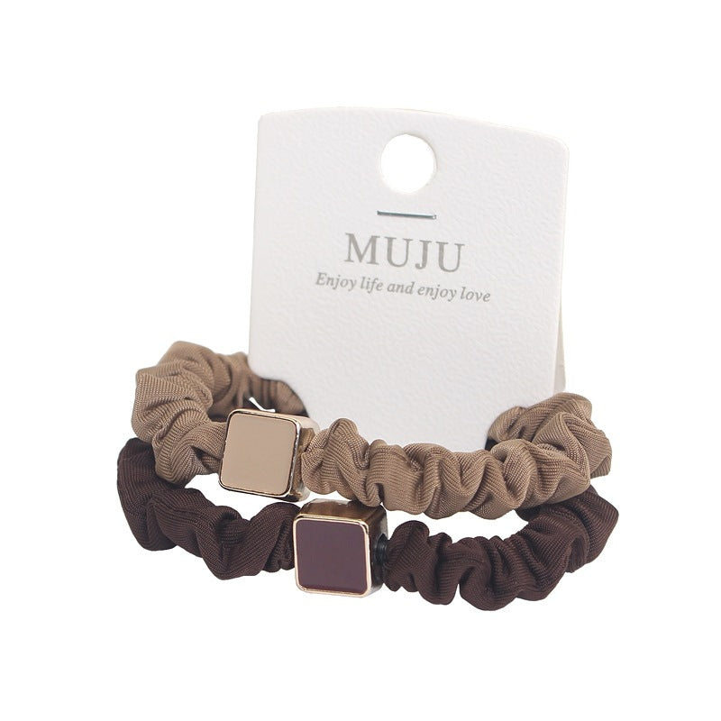 D廠【B053】韓版簡約髮飾時尚褶皺小腸髮圈高級感2條套裝髮繩滴油百搭頭繩 24.02-4「D廠-單筆結帳需滿,NT$600出貨(不含運費)」