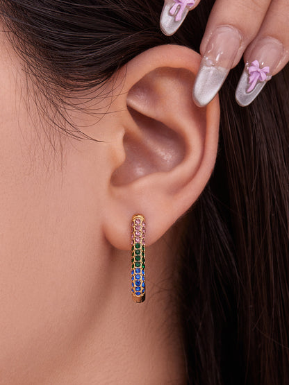 B廠【F836】跨國新款彩色5A鋯石長款U型耳扣耳圈不鏽鋼鍍18k真金不掉色
 25.11-2