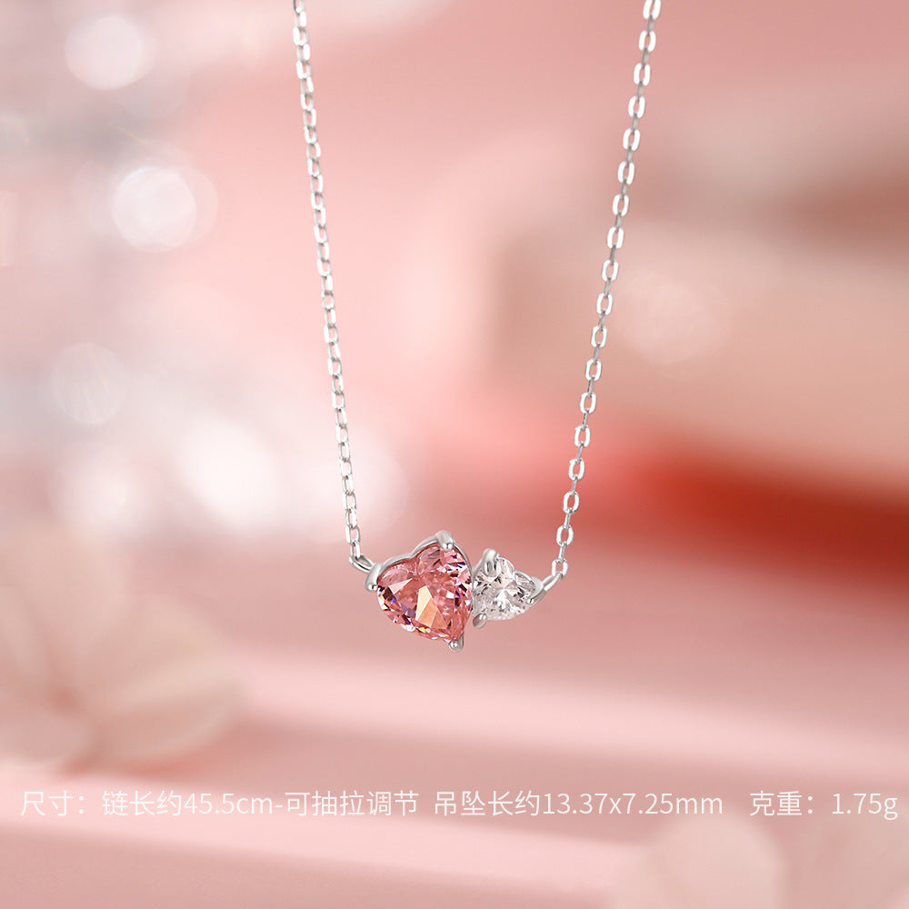 D廠【HE_60055N】 S925純銀雙愛心帕拉伊巴帕帕拉恰耳釘手鍊項鍊
 26.09-4