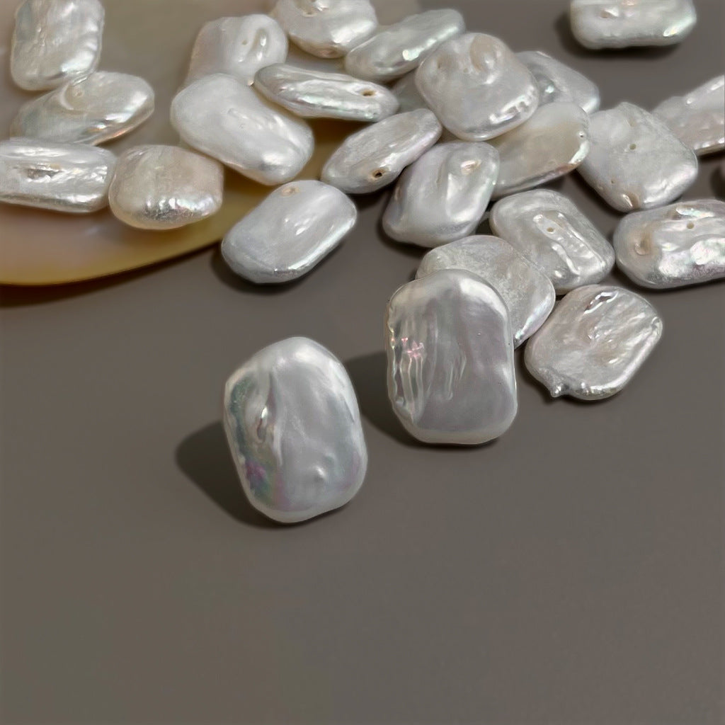 A廠【7936】天然巴洛克異形不規則長方幾何淡水珍珠耳環個性小眾輕奢耳飾
 26.08-2