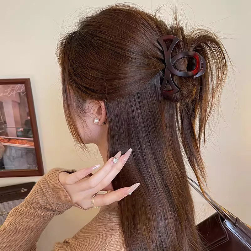 C廠【X6】百搭鏤空抓夾女2026新款高級感中鯊夾後腦勺半紮髮夾氣質頭飾
 26.03-2