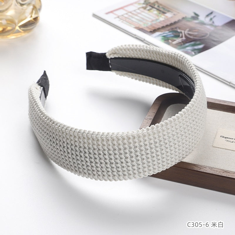 C廠【C305】針織毛線髮箍秋冬寬版髮捆頭飾純色高級感頭扣壓髮卡韓式洋氣頭箍
 25.11-4「C廠-單筆結帳需滿，NT$500出貨(不含運費)」