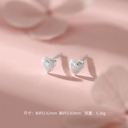 D廠【YC10142E】足銀S999釘砂方形圓形愛心幾何耳釘
 26.10-1