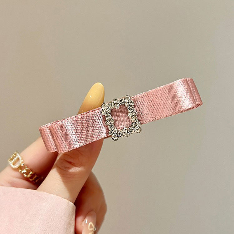 C廠【Q3】閃鑽方扣蝴蝶結髮夾女輕奢氣質髮卡2026全新側邊夾瀏海夾高階頭飾
 26.04-3