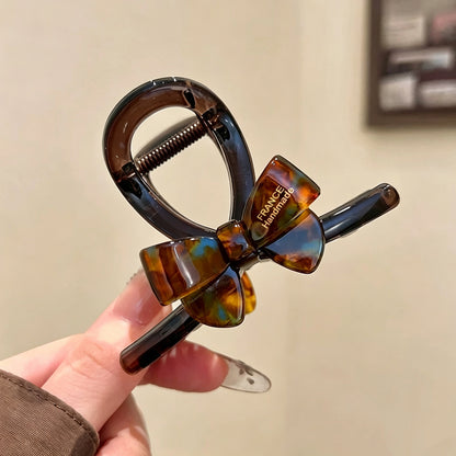 C廠【X646】復古豹紋蝴蝶結抓夾女高級感氣質高品質鯊魚夾夾子2026新款飾
 26.07-5