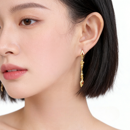 A廠【7385】原創鳶尾花時尚高級感長款流蘇微鑲鋯石氣質輕奢風新款耳環女
 26.01-4