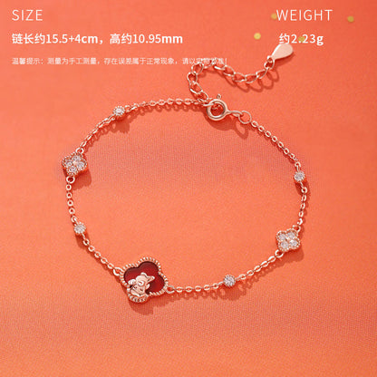 D廠【YC2693N】原創S925純銀馬到成功耳環本命年手鍊四葉草生肖馬項鍊
 25.10-4