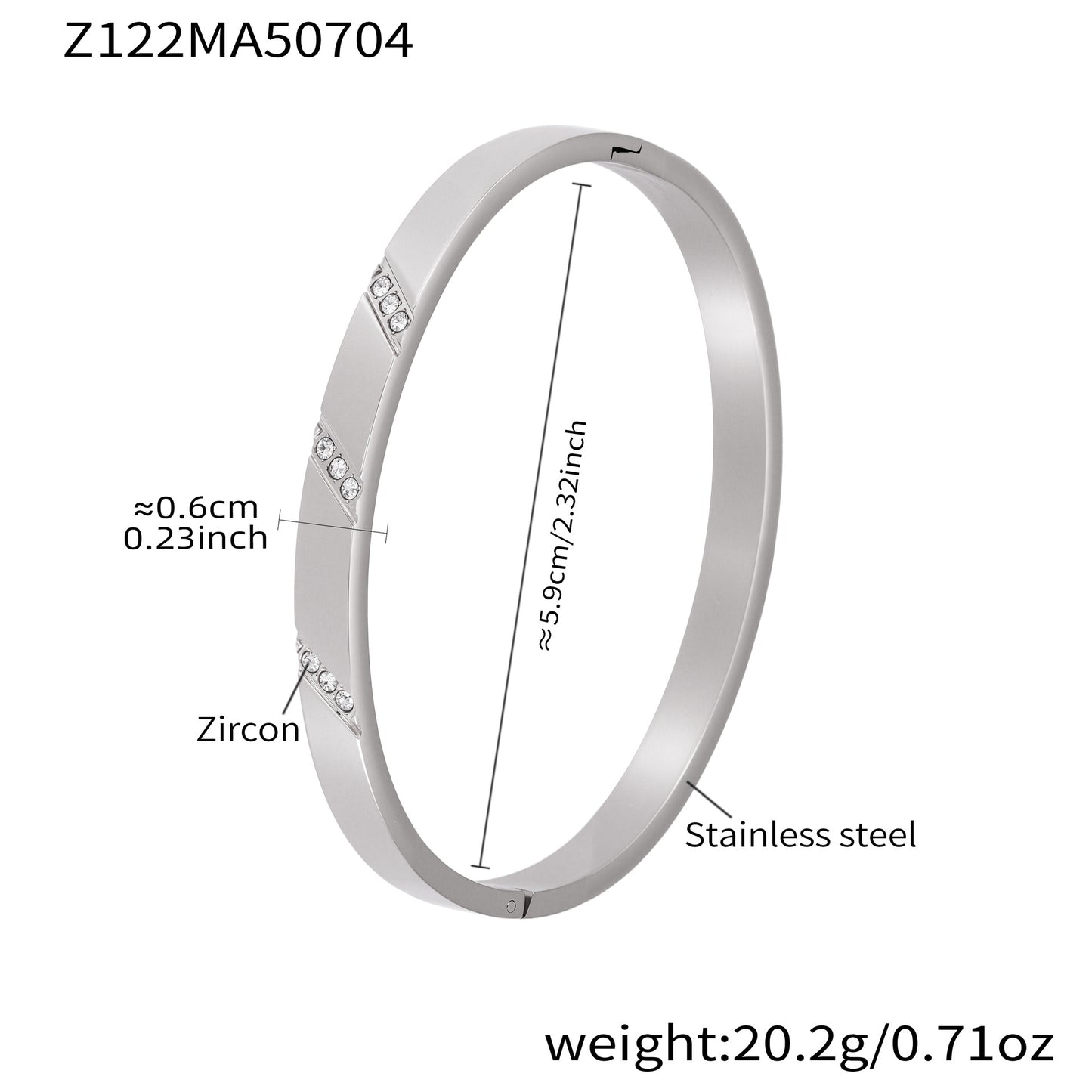 B廠【Z122】ins小眾設計感不鏽鋼幾何素圈鑲鋯石手鐲跨國時尚手環組合 25.07-2