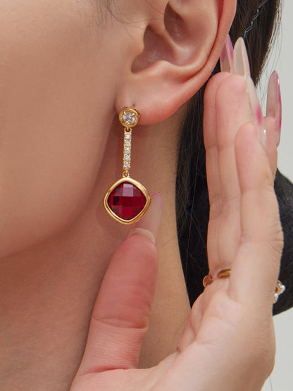 B廠【TXP509】不銹鋼四葉花鑲鋯石切面包邊石頭手鍊長款毛衣鏈項鍊耳環首飾套裝
 25.12-1