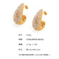 B廠【F1481】歐美熱賣款水滴形鑲鑽耳環個性氣質時尚輕奢鈦鋼鍍18k金耳飾 24.06-3