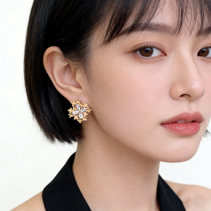 A廠【7284】原創設計鑲嵌鋯石蝴蝶春夏款s925銀針耳飾時尚高級感輕奢風耳環女
 26.01-4