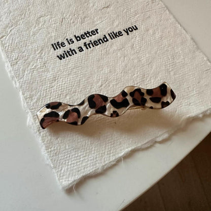 C廠【X136】韓國版新款咖色豹紋醋酸髮夾瀏海夾碎髮邊夾氣質百搭側邊夾髮卡髮飾
 26.04-3