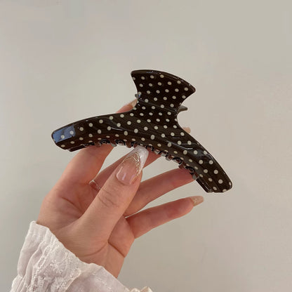 C廠【X137】法式波點弧形醋酸抓夾大號髮量多後腦勺髮抓鯊魚夾子頭飾盤髮夾女
 26.04-3