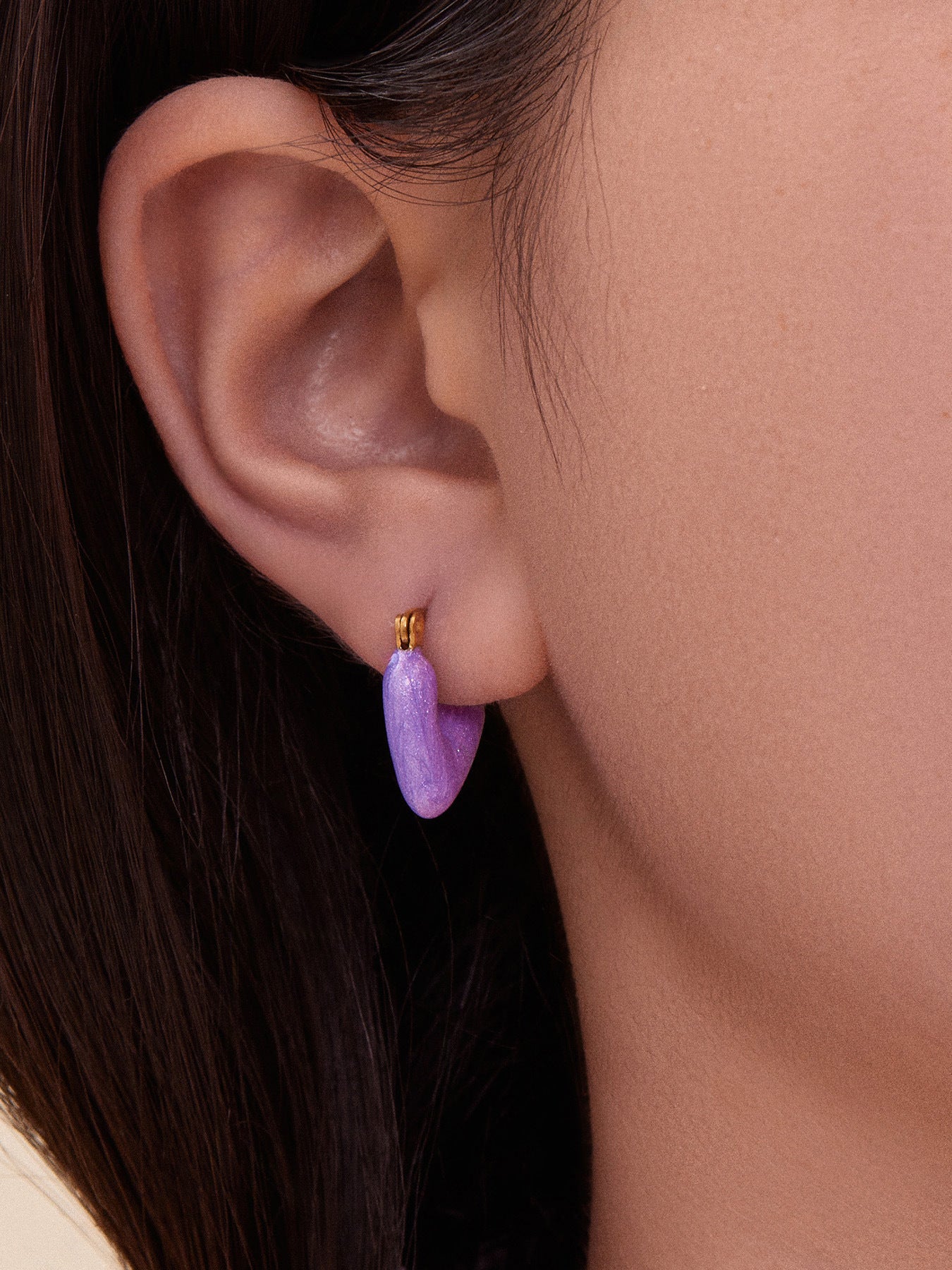 B廠【F924】ins跨境熱銷款不對稱滴油愛心耳環輕奢高質感耳扣鍍18k真金
 25.11-2