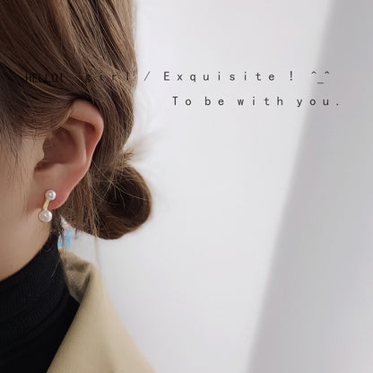 A廠【1541】一款兩戴珍珠耳環法式通勤百搭優雅氣質設計感溫柔高級感簡約耳飾 25.01-2