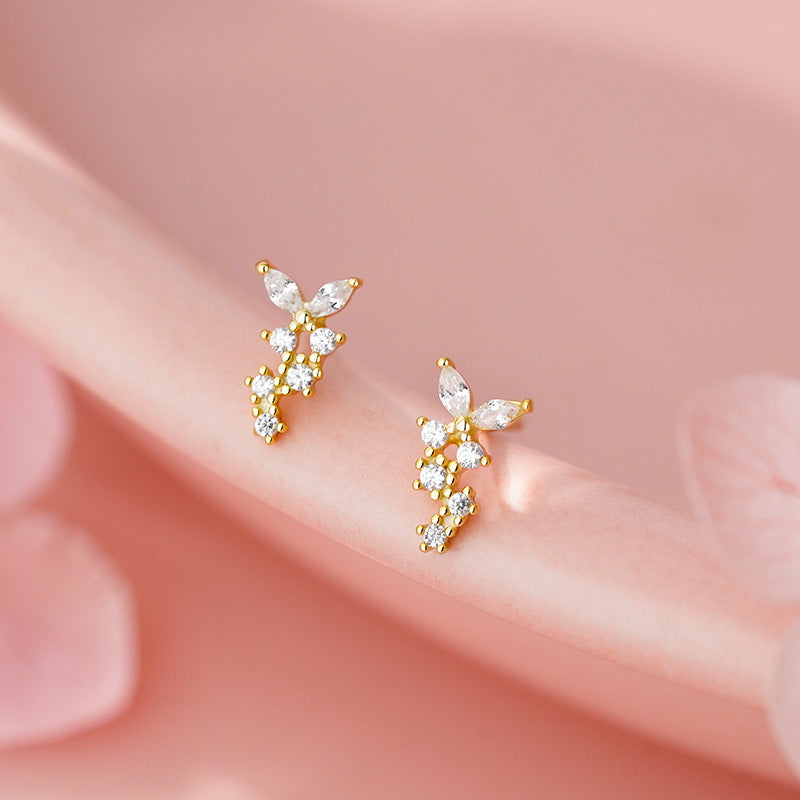 E廠【YC4057E】純銀S925滿鑽蝴蝶耳環輕奢微鑲輕奢新款小眾高級感清新耳飾
 25.11-2