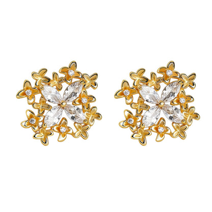 A廠【7284】原創設計鑲嵌鋯石蝴蝶春夏款s925銀針耳飾時尚高級感輕奢風耳環女
 26.01-4