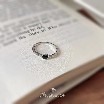 A廠【918】法式高級感~微鑲鋯石鍍14K均碼戒指 ins簡約滴油愛心食指戒 尾戒 25.06-4