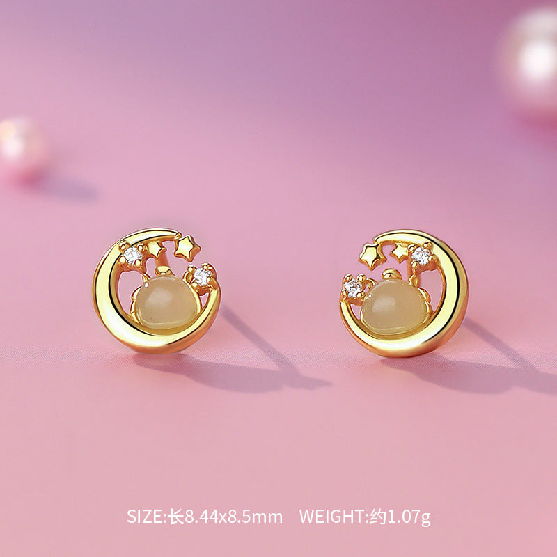 E廠【YC2203N】原創S999足銀星月萌馬項鍊生肖馬耳環中式氣質國風手鍊
 25.10-4