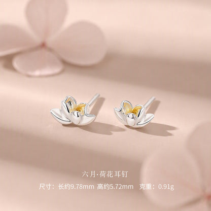 D廠【YC6717E】足銀S999十二月花神簡約精緻小清新小眾溫柔古風甜美獨特耳飾
 26.09-3