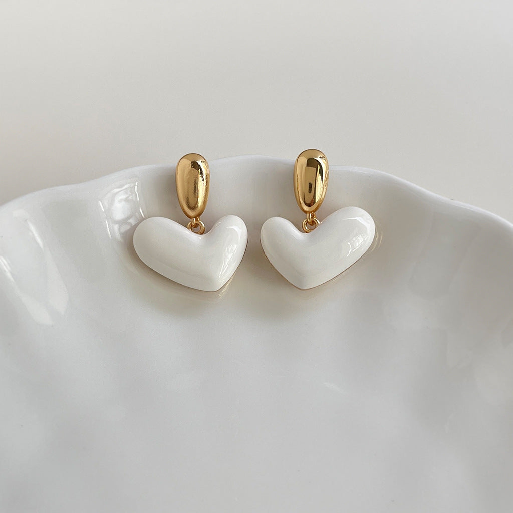 A廠【7108】法式愛心耳環2025新款爆款高級感純銀針耳環女小眾獨特百搭耳飾品
 25.11-3