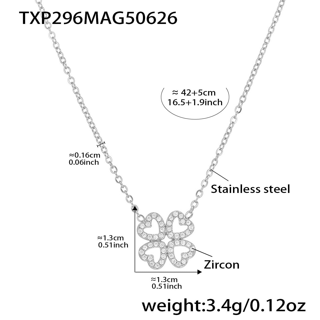 B廠【TXP296】5A鋯石超閃小鑽四葉花飾品組項鍊手鍊戒指不鏽鋼18k鍍金 25.07-1