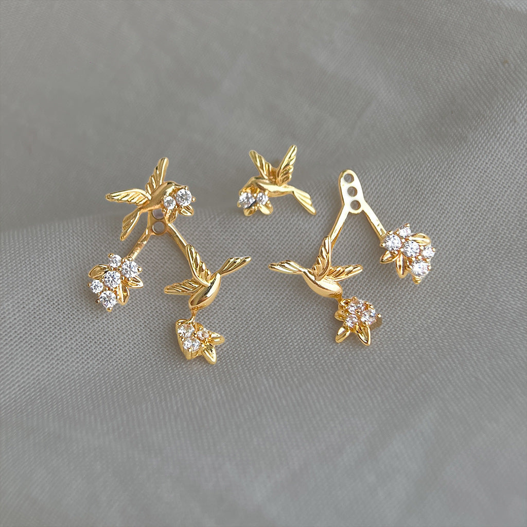 A廠【7447】原創一款多戴飛鳥集鑲嵌鋯石時尚高級感小眾設計耳飾耳環飾品
 26.03-4