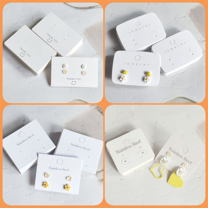 【不含飾品】【JC-1】耳飾展示卡片白色簡約耳環小卡紙耳飾卡片包裝飾品分裝防塵抗氧化