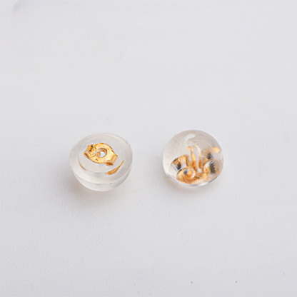 【YC1093S】純銀925矽膠耳堵白金黃金玫瑰金DIY18k包金耳堵配件
 26.06-1