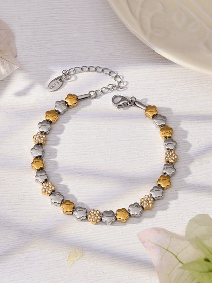 B廠【TXP102】歐美ins時尚小眾設計微鑲鋯石五角星拼色項鍊手鍊套裝不銹鋼飾品
 26.03-2