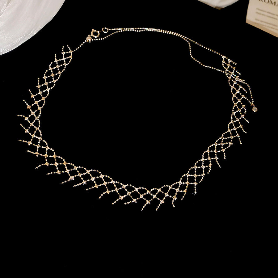 A廠【HN10478】韓系ins編織花邊鏤空項鍊個性小眾極簡風鎖骨鏈輕奢氣質百搭項鍊
 25.11-1