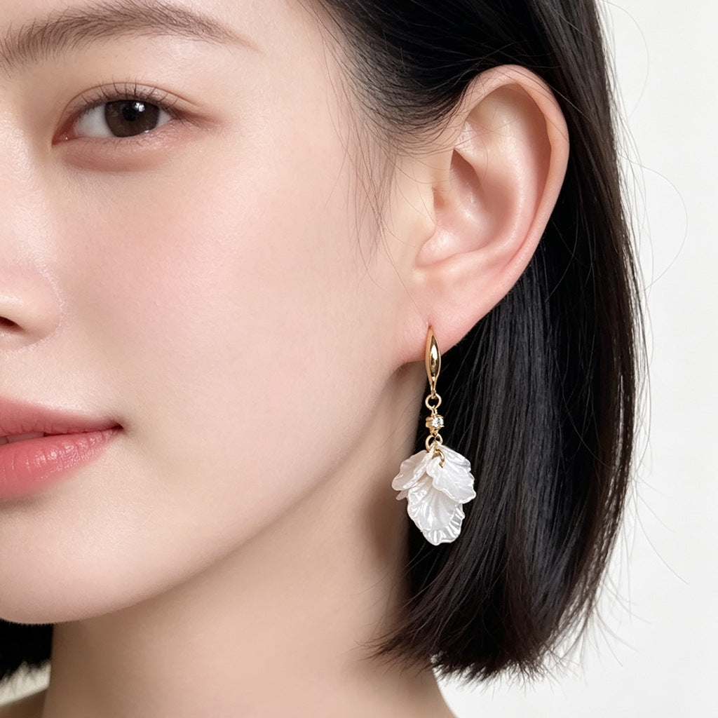 A廠【7571】清新甜美優雅氣質花朵流蘇手工耳環夏日新款百搭耳環女
 26.05-1