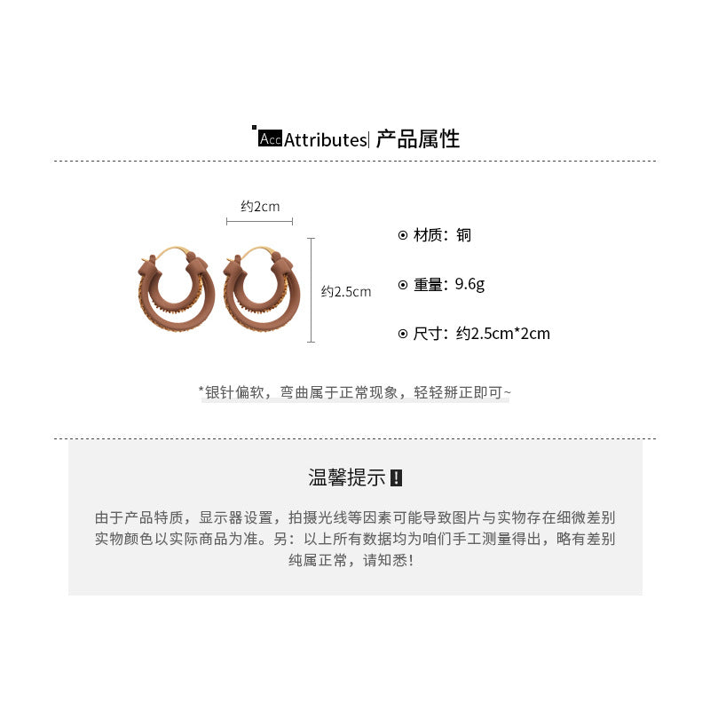 A廠【WE4290】18k真金電鍍雙層圓形吊墜耳環歐美時尚復古耳環小眾設計感耳飾女
 25.09-3