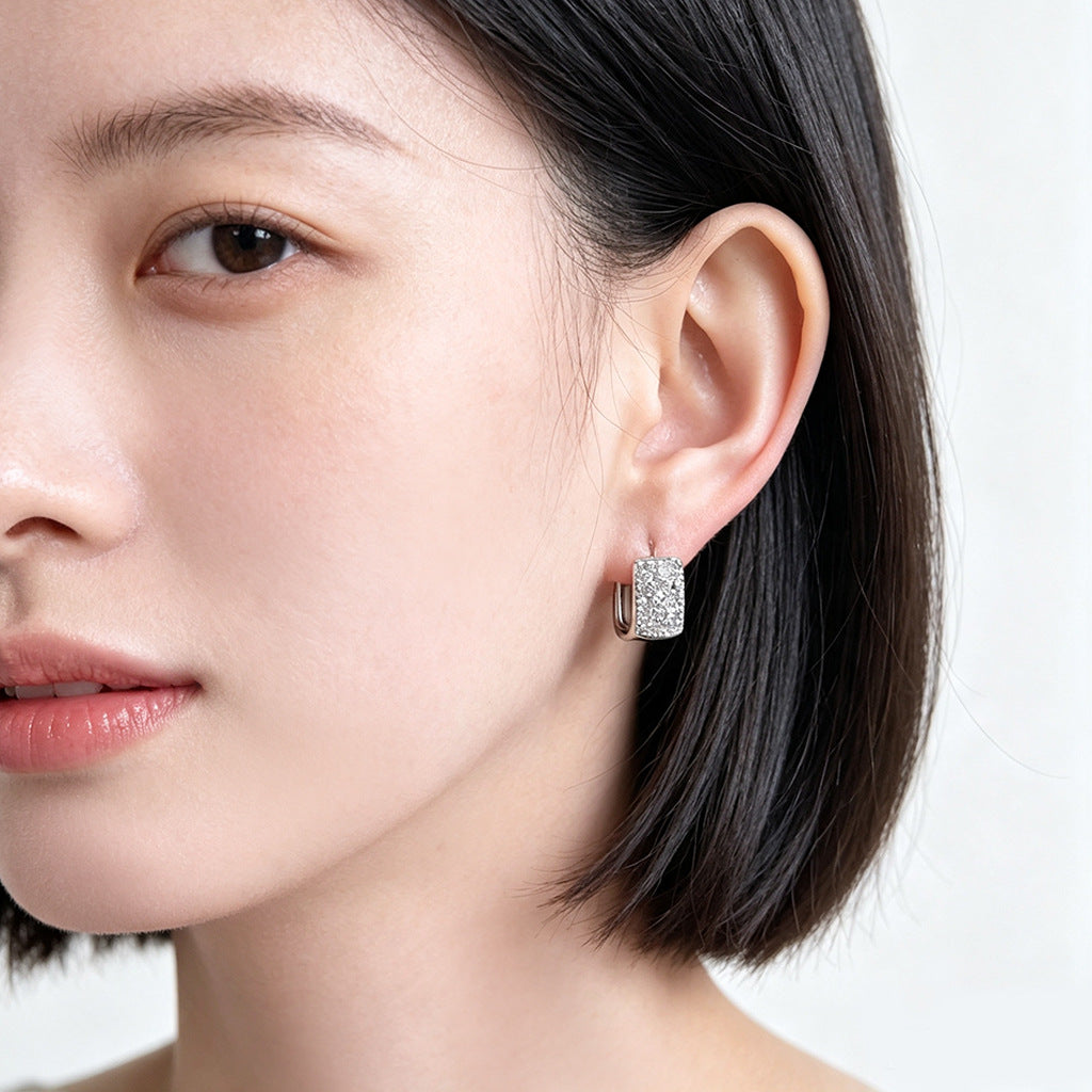 A廠【8006】實物超閃滿鋯方形幾何時尚高級感輕奢風耳環女飾品
 26.09-1