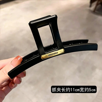 C廠【X510】高品質磨砂黑色抓夾女新款輕奢min鯊魚夾高級感後腦勺盤髮夾頭飾
 26.06-4