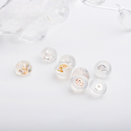 【YC1093S】純銀925矽膠耳堵白金黃金玫瑰金DIY18k包金耳堵配件
 26.06-1