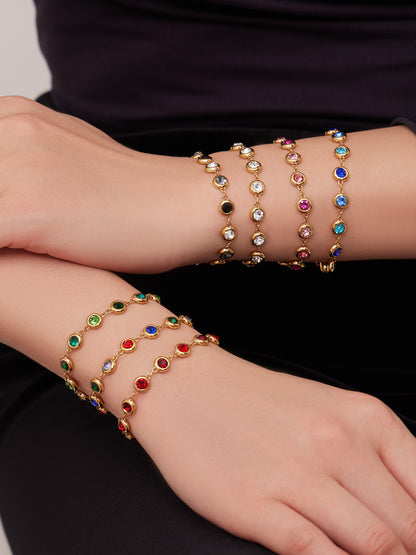 B廠【TXP552】chic奢華5A圓鋯拼接不鏽鋼手鍊項鍊精緻時尚氣質彩鑽流蘇耳環套裝
 26.03-2