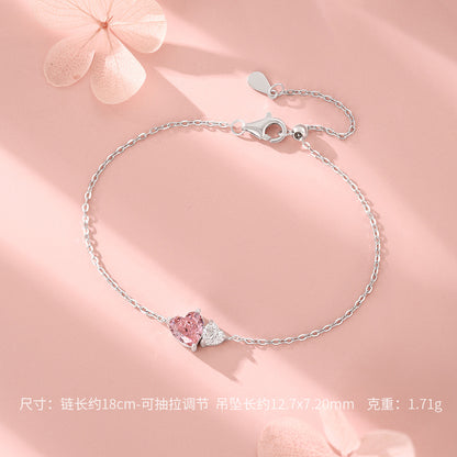 D廠【HE_60055N】 S925純銀雙愛心帕拉伊巴帕帕拉恰耳釘手鍊項鍊
 26.09-4