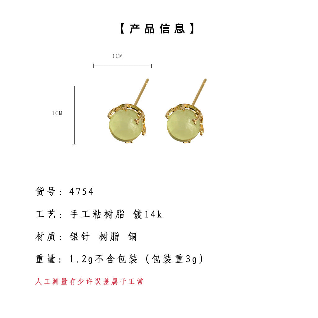 C廠【4754】時尚通勤高級感簡約風鍍14K圓形幾何珍珠耳環女氣質優雅新款耳環 24.08-4