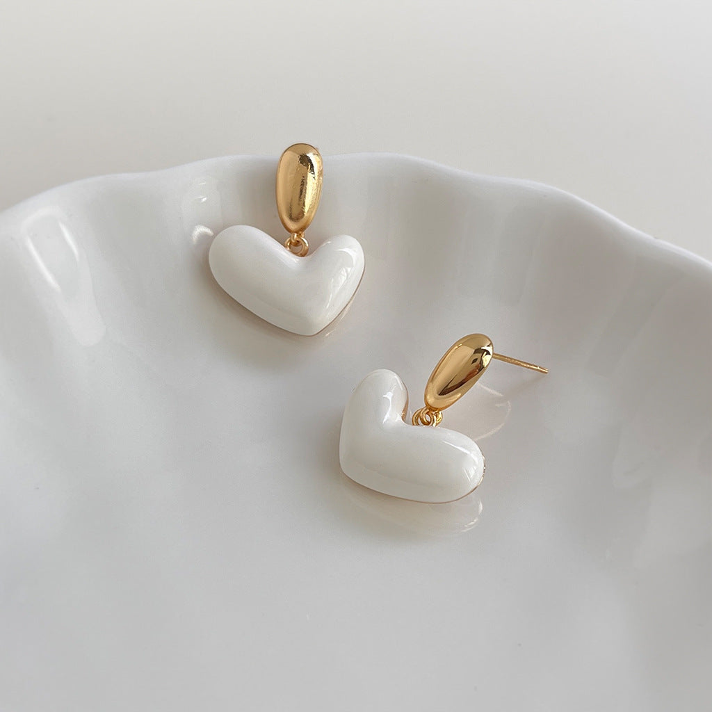 A廠【7108】法式愛心耳環2025新款爆款高級感純銀針耳環女小眾獨特百搭耳飾品
 25.11-3