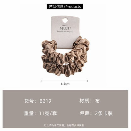 C廠【B219】2條卡裝小腸髮圈韓版氣質髮繩高級感網紗印花頭繩丸子頭馬尾皮筋 25.05-5「C廠-單筆結帳需滿，NT$500出貨(不含運費)」