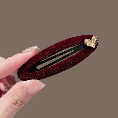 C廠【Y987】新款精緻小巧氛圍感髮夾絲絨金標小狗側邊小夾子bb夾復古髮飾女
 25.12-4「C廠-單筆結帳需滿，NT$500出貨(不含運費)」