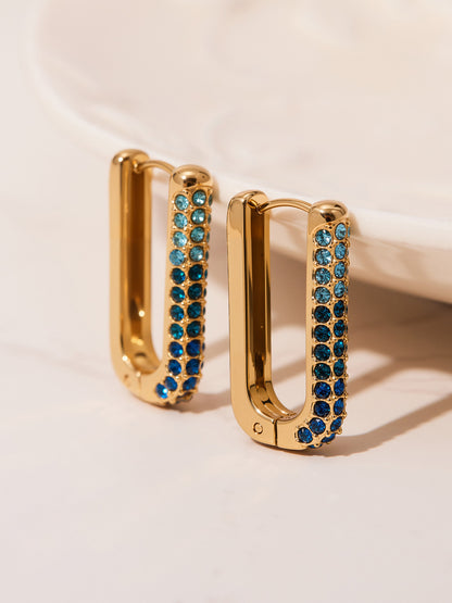 B廠【F836】跨國新款彩色5A鋯石長款U型耳扣耳圈不鏽鋼鍍18k真金不掉色
 25.11-2