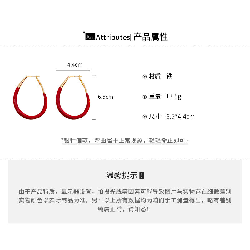 A廠【HE22542】925銀針ins風滴油水滴耳環耳環2024新品時尚氣質誇張高級感耳圈耳飾 24.09-4