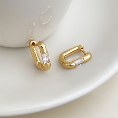 A廠【8411】極簡主義輕奢方形幾何微鑲鋯石通勤耳釘飾品
 26.10-4