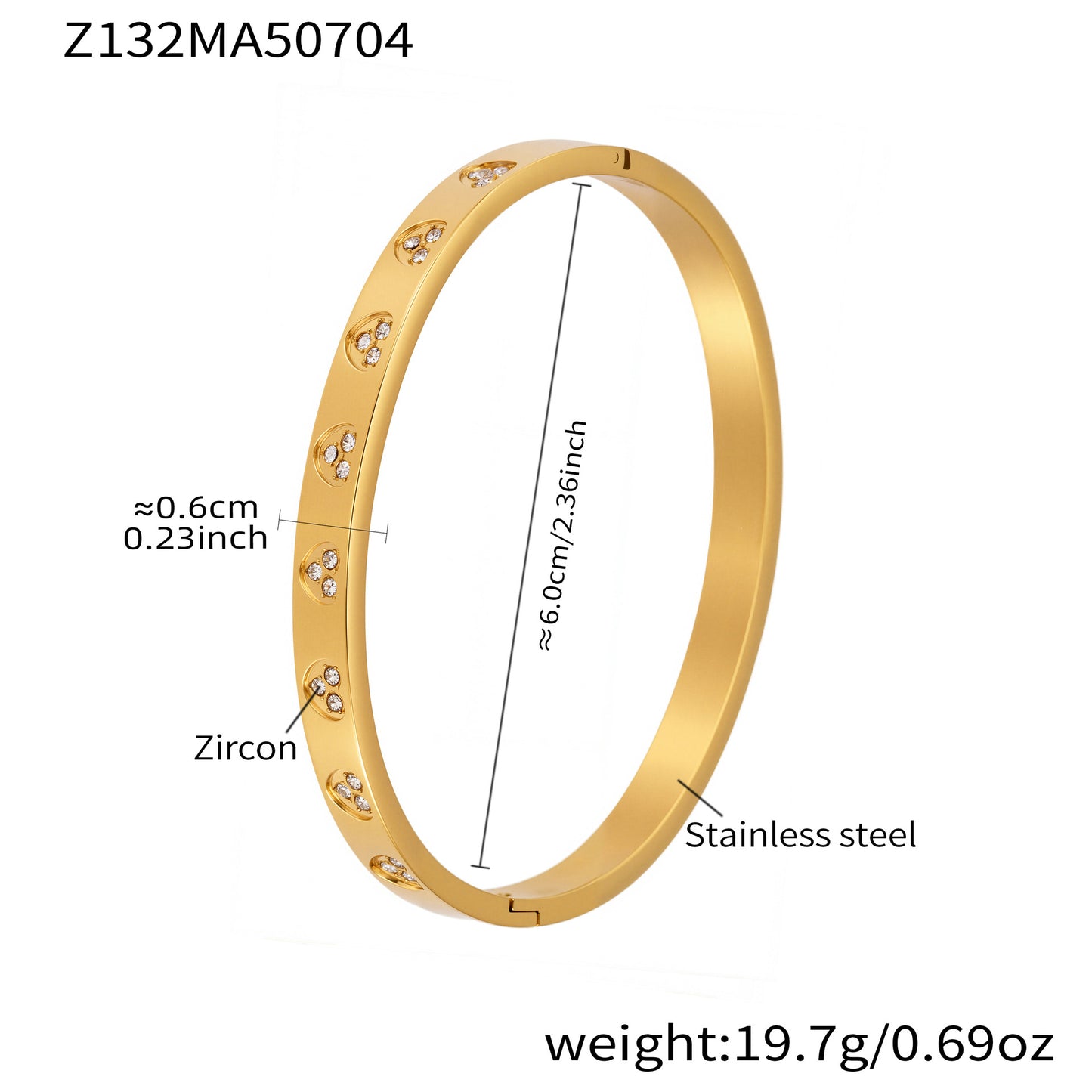 B廠【Z122】ins小眾設計感不鏽鋼幾何素圈鑲鋯石手鐲跨國時尚手環組合 25.07-2