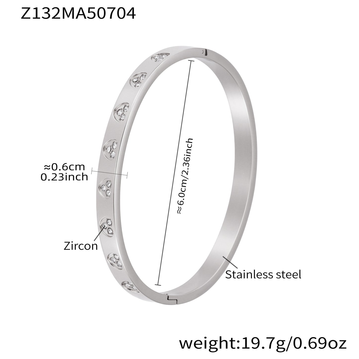 B廠【Z122】ins小眾設計感不鏽鋼幾何素圈鑲鋯石手鐲跨國時尚手環組合 25.07-2