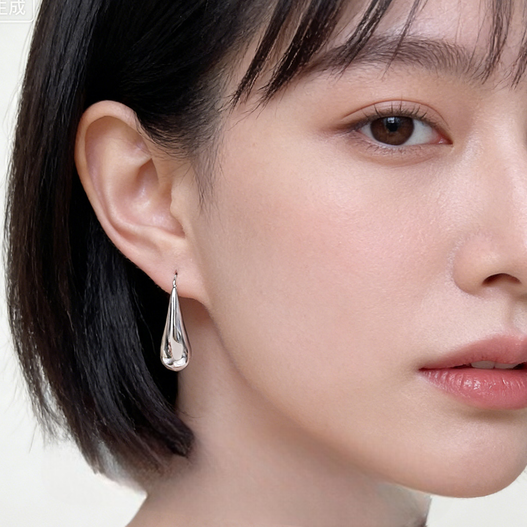 A廠【7407】歐美跨國時尚極簡個性首飾女高級感水滴耳環小眾幾何形新款耳環女
 26.02-1