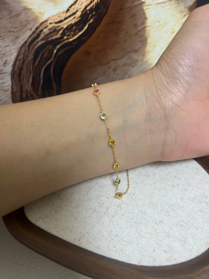 E廠【XDQ0056S】日系輕奢S925純銀彩鋯小圓鑽手鍊女多巴胺精緻疊戴氣質手飾潮
 26.04-5