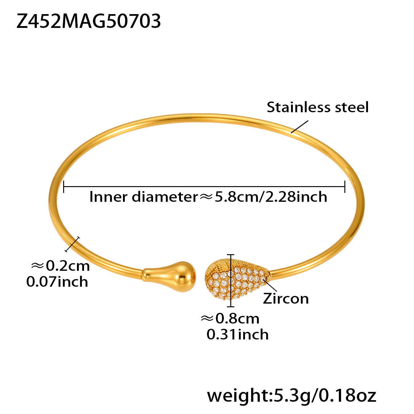 B廠【Z446】不鏽鋼5A鋯石滿鑽八芒星大小雙愛心開口手鐲組合歐美飾品女 25.07-2